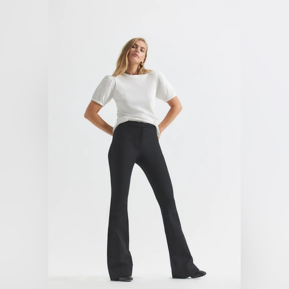 Derek Lam 10 Crosby Maeve Slit Hem Flare Pant Black Size 0 Trouser Corporate